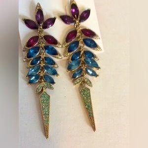Betsey Johnson Purple and Blue Statement Earrings
